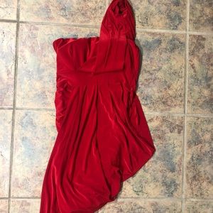 windsor | one shoulder dress | babe society red ruched dress